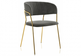 Стул на металлокаркасе Kamelia темно-серый / золотой (57x54x83)