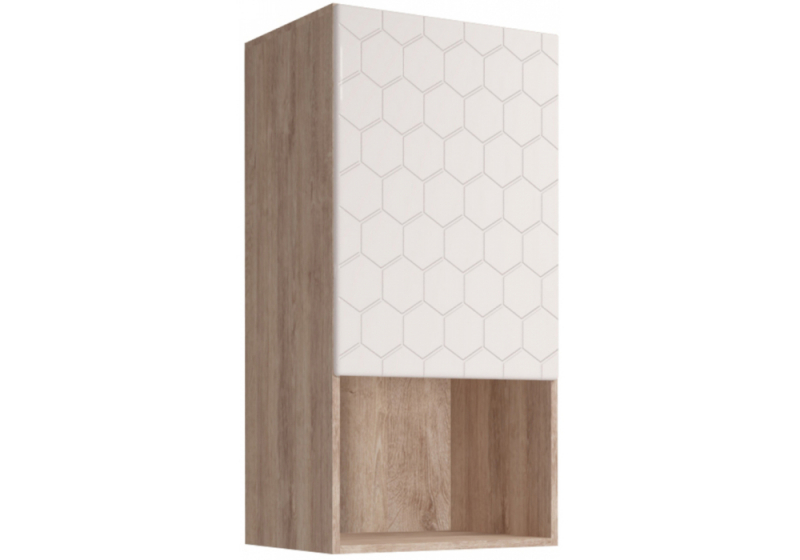 Шкаф Мариус М-05 дуб баррик / белый матовый (50x31,6x102,2). 