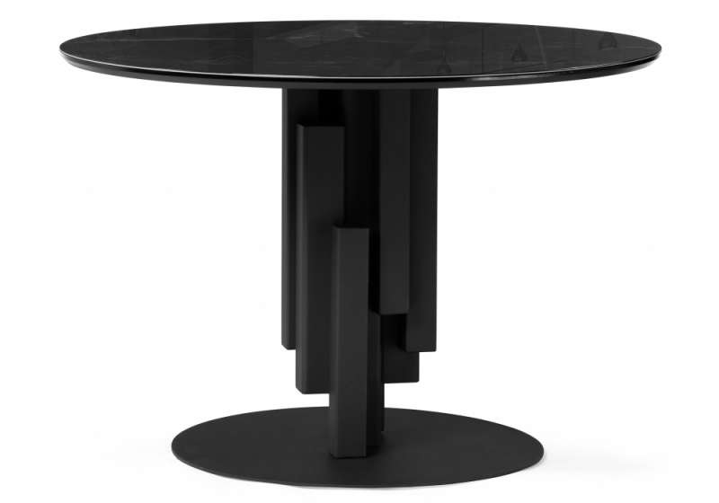 Стол стеклянный Калипсо 110х75 черный мрамор / черный (110x75). 