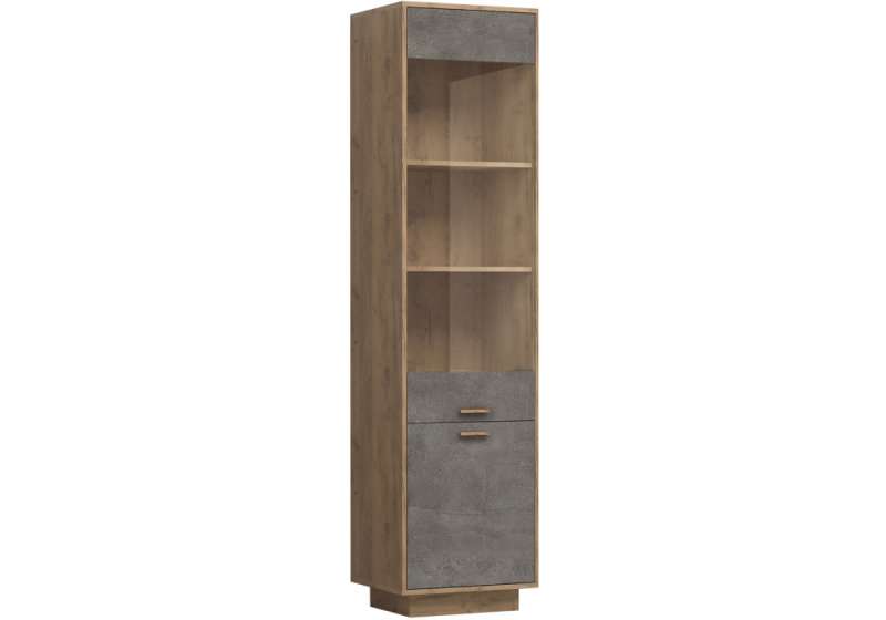 Шкафы Эго ПС-1 на подиуме дуб крафт золотой / камень темный (50x40,8x197,4). 