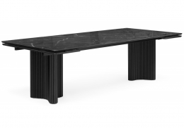 Стол стеклянный Мален 240x110 дарк / черный (110x76,5)