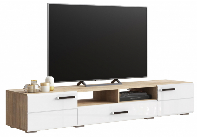 ТВ-тумба Иоги 2.0 сонома / белый глянец. 